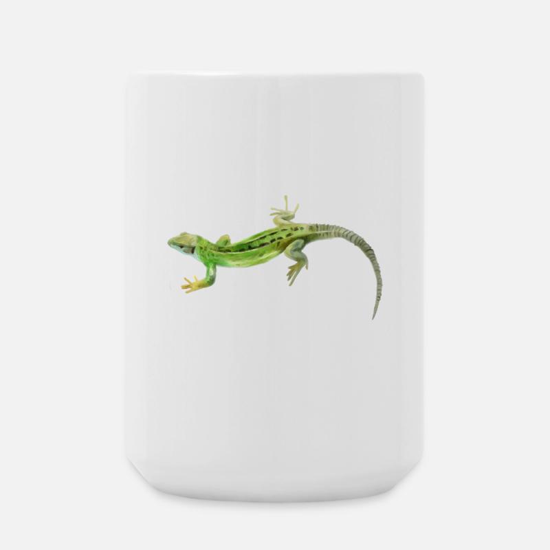 Gecko Grün Muster - Große Tasse 440 ml - Weiß