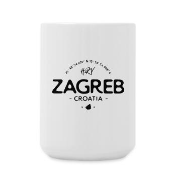 Zagreb Croatia Distressed Herz Logo - Große Tasse 440 ml - Weiß - Vorne