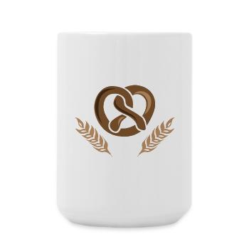 grain baker bakery symbol wheat icon vector - Large Mug 440 ml - white - Front