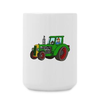 Treckerfahren - Große Tasse 440 ml - Weiß - Vorne