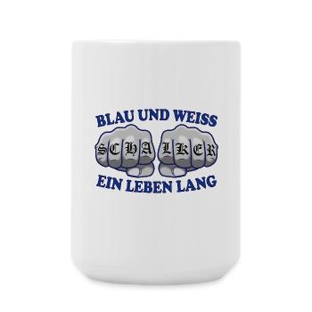 Schalker Ruhrgebiet Ruhrpott Blau Weiß Geschenk - Große Tasse 440 ml - Weiß - Vorne