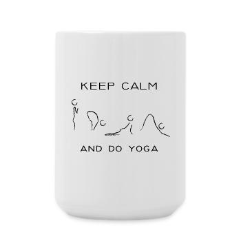 keep calm and do yoga - Grande tasse 440 ml - blanc - Devant