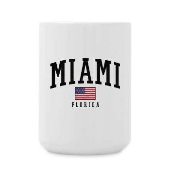 Typographie vieillie du drapeau de Miami en Floride - Grande tasse 440 ml - blanc - Devant