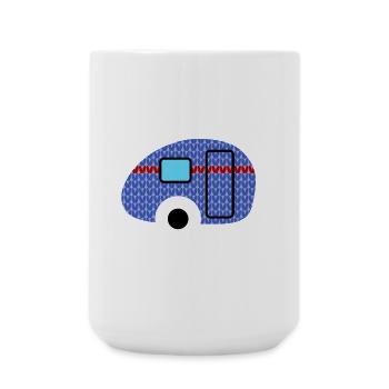 Caravane Tricot Motif Caravane Camping Hiver - Grande tasse 440 ml - blanc - Devant