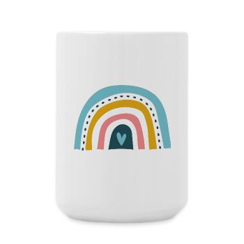 Regenbogen mit Herz - Große Tasse 440 ml - Weiß - Vorne