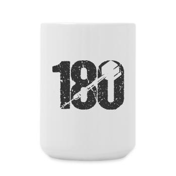 DART DARTS 180 ONEHUNDREDANDÉJOUREUR DE FLÉCHETTES RAPIDE - Grande tasse 440 ml - blanc - Devant