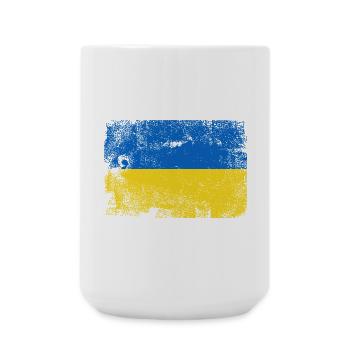 Brushed Ukrainian Flag Palette - Large Mug 440 ml - white - Front