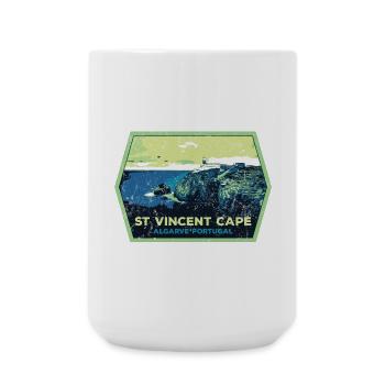 Algarve Portugal, Kap St. Vincent, Strand Sommersonne - Große Tasse 440 ml - Weiß - Vorne