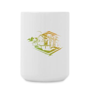 Natur Farben Symbol Logo icon Haus Design Park - Große Tasse 440 ml - Weiß - Vorne