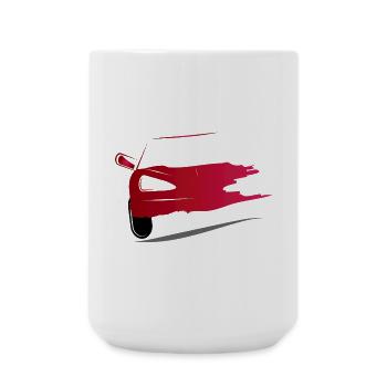 Drawing of a red sports car - Large Mug 440 ml - white - Front