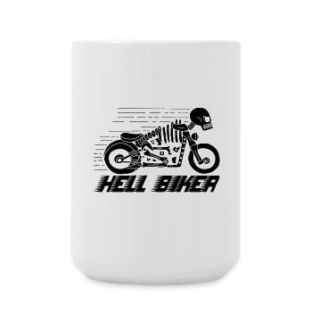 Moto squelette noire - Grande tasse 440 ml - blanc - Devant