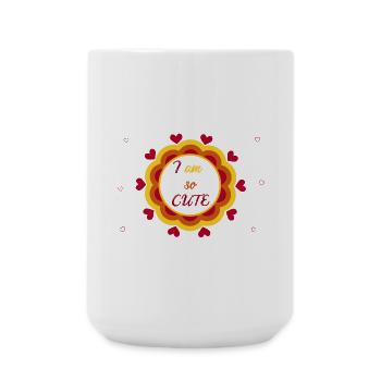 mandala coeur ultra mignon - Grande tasse 440 ml - blanc - Devant