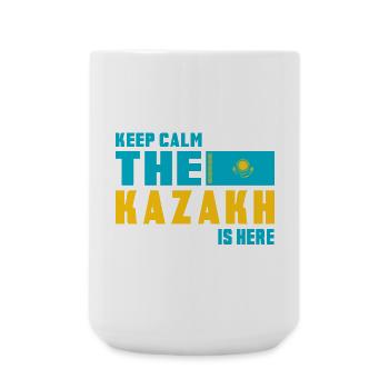 Keep Calm Kazakhstan flag design - Large Mug 440 ml - white - Front