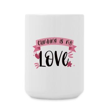 Klettern Bergsteigen Berge Liebe Geschenk - Große Tasse 440 ml - Weiß - Vorne