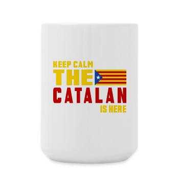 Keep Calm Katalonien Flaggen Design - Große Tasse 440 ml - Weiß - Vorne