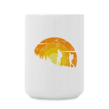 Silhouetten des Sunset Trail - Große Tasse 440 ml - Weiß - Vorne