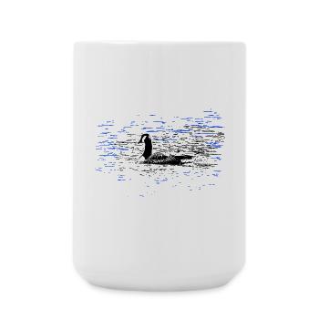 Duck Erpel Pond Swimming - Large Mug 440 ml - white - Front