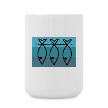 SARDINE. FISH. APRIL FOOL. EASTER. SEA - Large Mug 440 ml - white - Front