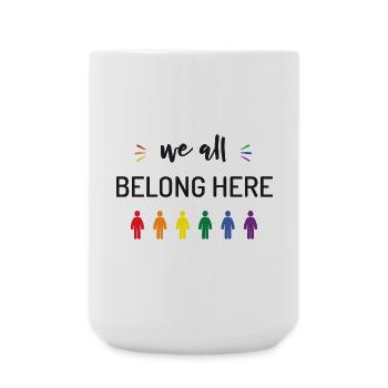 Mois de la fierté - Nous avons tous notre place ici - Grande tasse 440 ml - blanc - Devant