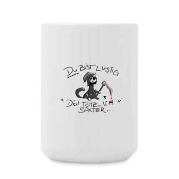 Schattenhafter Grim Reaper mit Sensenmotiv - Große Tasse 440 ml - Weiß - Vorne