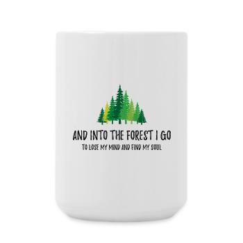 Und in den Wald gehe ich - Große Tasse 440 ml - Weiß - Vorne