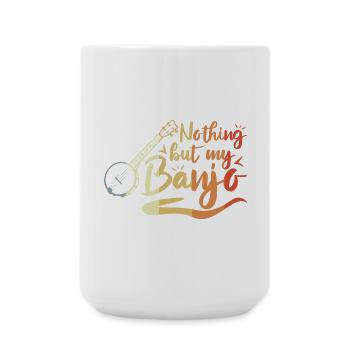 Witziger Banjospieler Spruch - Große Tasse 440 ml - Weiß - Vorne