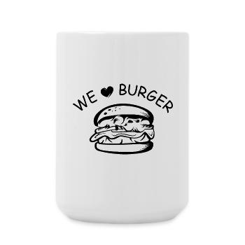 we love burger Liebe Essen fast food lecker Symbol - Große Tasse 440 ml - Weiß - Vorne