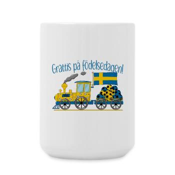 Grattis på födelsedagen Sweden Flag Football - Large Mug 440 ml - white - Front