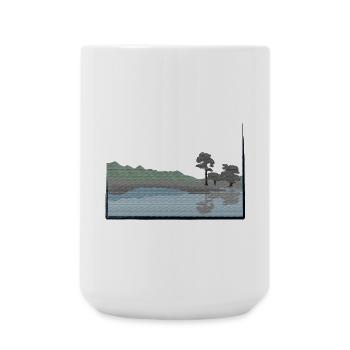 Landscape modified with lake - Large Mug 440 ml - white - Front