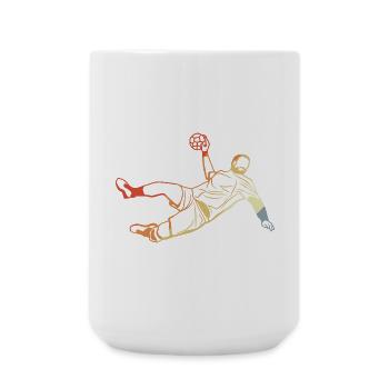 Retro Handballspieler - Große Tasse 440 ml - Weiß - Vorne
