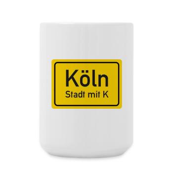 Panneau de nom de lieu Cologne Allemagne - Grande tasse 440 ml - blanc - Devant