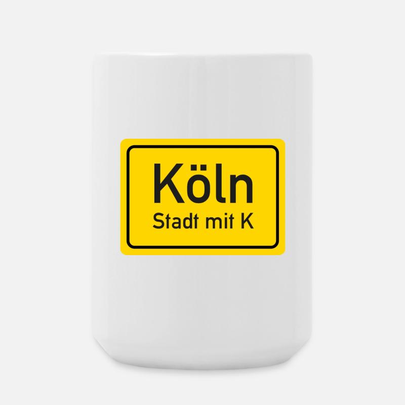 Kölner Ortsschild Deutschland - Große Tasse 440 ml - Weiß
