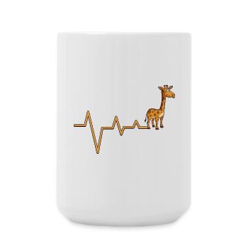 Graphique de battement de cœur de girafe - Grande tasse 440 ml - blanc - Devant