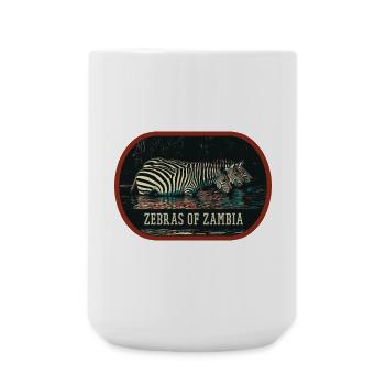 Zambian zebras in the middle of the African savannah - Large Mug 440 ml - white - Front