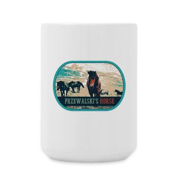 Chevaux de Przewalski en liberté – Pologne - Grande tasse 440 ml - blanc - Devant