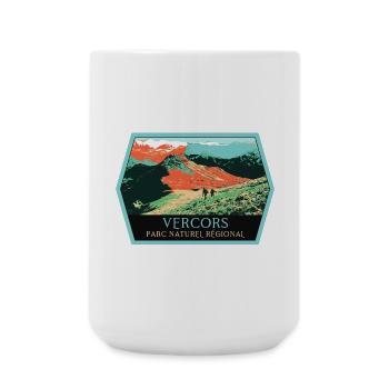 Hiking in the Vercors Natural Park: Natural Adventure - Large Mug 440 ml - white - Front