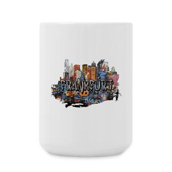 Frankfurt Grafitti Pop Art Streetart Ghetto Kunst - Große Tasse 440 ml - Weiß - Vorne