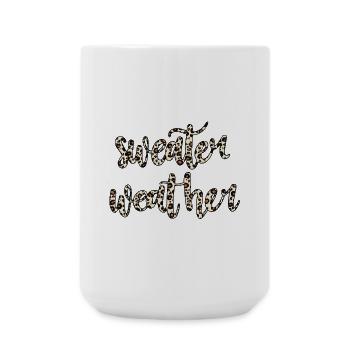 Sweater Weather – Trend Design 🐆🍂 - Große Tasse 440 ml - Weiß - Vorne