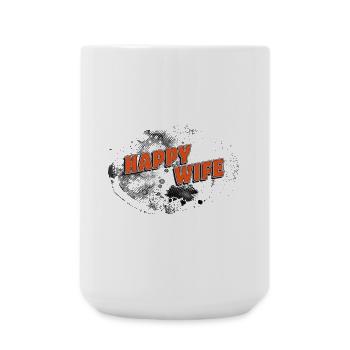 FEMME HEUREUSE Fond tempête rasteriert - Grande tasse 440 ml - blanc - Devant
