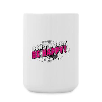 NE VOUS INQUIÉTEZ PAS, SOYEZ HEUREUX > ARRIÈRE-PLAN orageux - Grande tasse 440 ml - blanc - Devant