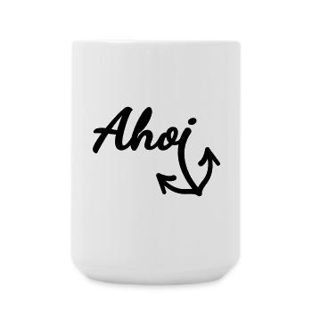 Ahoi (Farbe anpassbar) - Große Tasse 440 ml - Weiß - Vorne