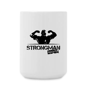 strongman sport logo symbol weight training fitness - Large Mug 440 ml - white - Front