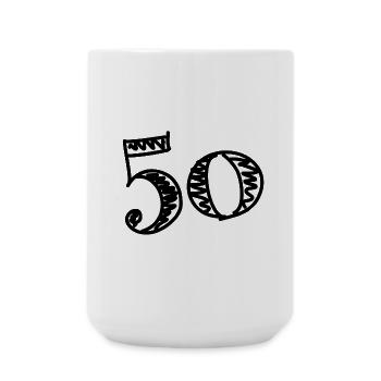 50. 50 JAHRE. 50-JÄHRIGES JUBILÄUM. 50-JÄHRIGES JUBILÄUM. - Große Tasse 440 ml - Weiß - Vorne