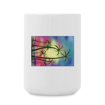Palmen - Große Tasse 440 ml - Weiß - Vorne