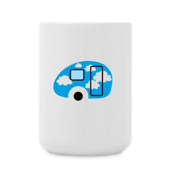 Caravane Caravane Clouds Camper Camping Retro Fan - Grande tasse 440 ml - blanc - Devant