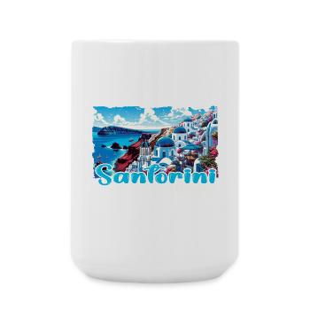 Santorini Greece Ocean Greek Island - Large Mug 440 ml - white - Front