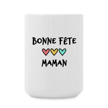 MOM. MOTHER'S DAY. HEART. HAPPY BIRTHDAY - Large Mug 440 ml - white - Front