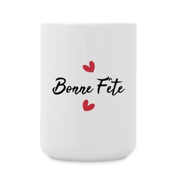 HAPPY BIRTHDAY. HEART. HAPPY MOTHER'S DAY. MOM. FEAST - Large Mug 440 ml - white - Front