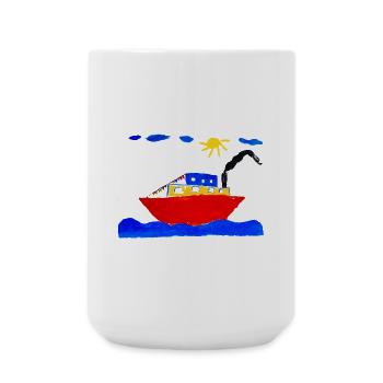 Feriendampfer - Große Tasse 440 ml - Weiß - Vorne
