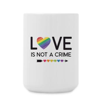 LGBT Pride Month - Liebe ist kein Verbrechen - Große Tasse 440 ml - Weiß - Vorne